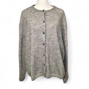 H&M Gray Relaxed Fit Button-Up Women's Cardigan Minimalist Preppy Scandi Cozy